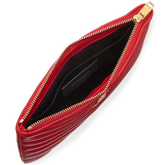 Monogram YSL Small Chevron Quilted Leather Pouch - Picture 5 of 10